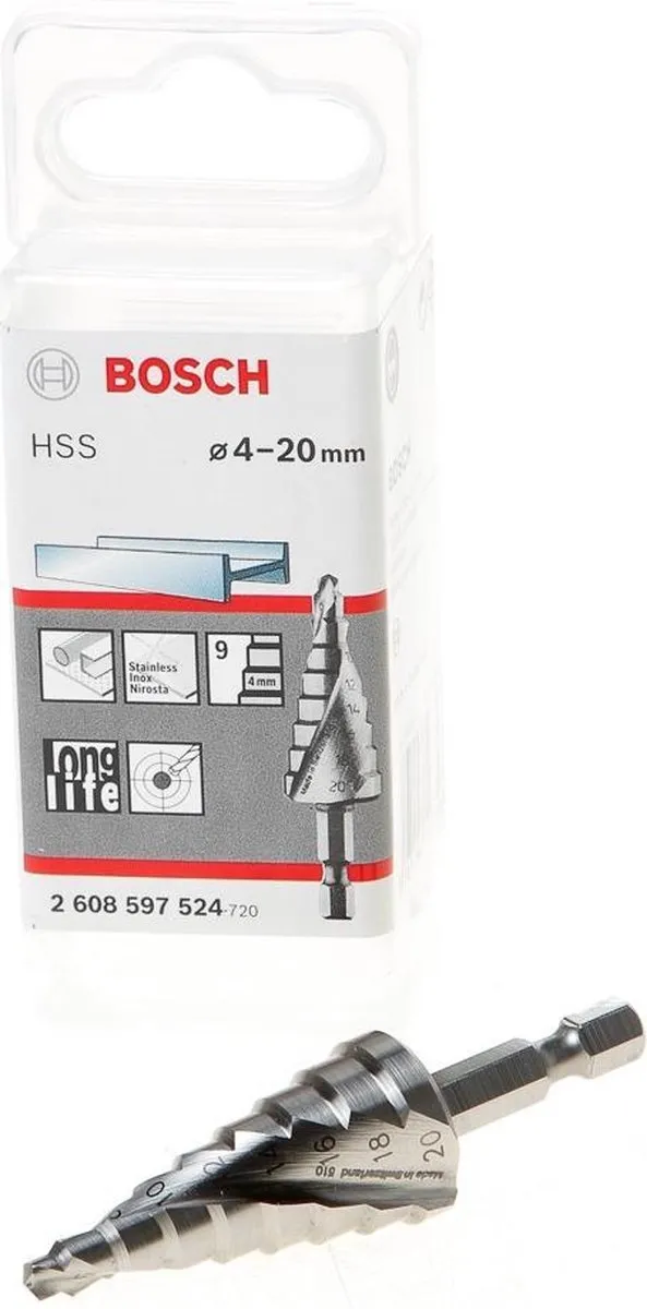 Bosch Trappenboor HSS 20mm 1/4" 70,5mm - 2608597524
