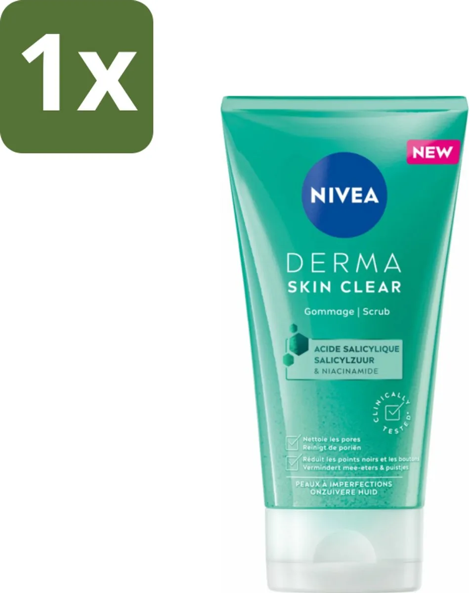 NIVEA Derma Huidzuiver Gezichtsscrub 150ml - Salicylzuur & Niacinamide
