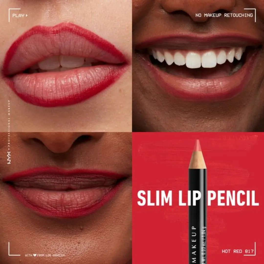 NYX Professional Makeup Slim Lip Pencil Hot Red - 1g