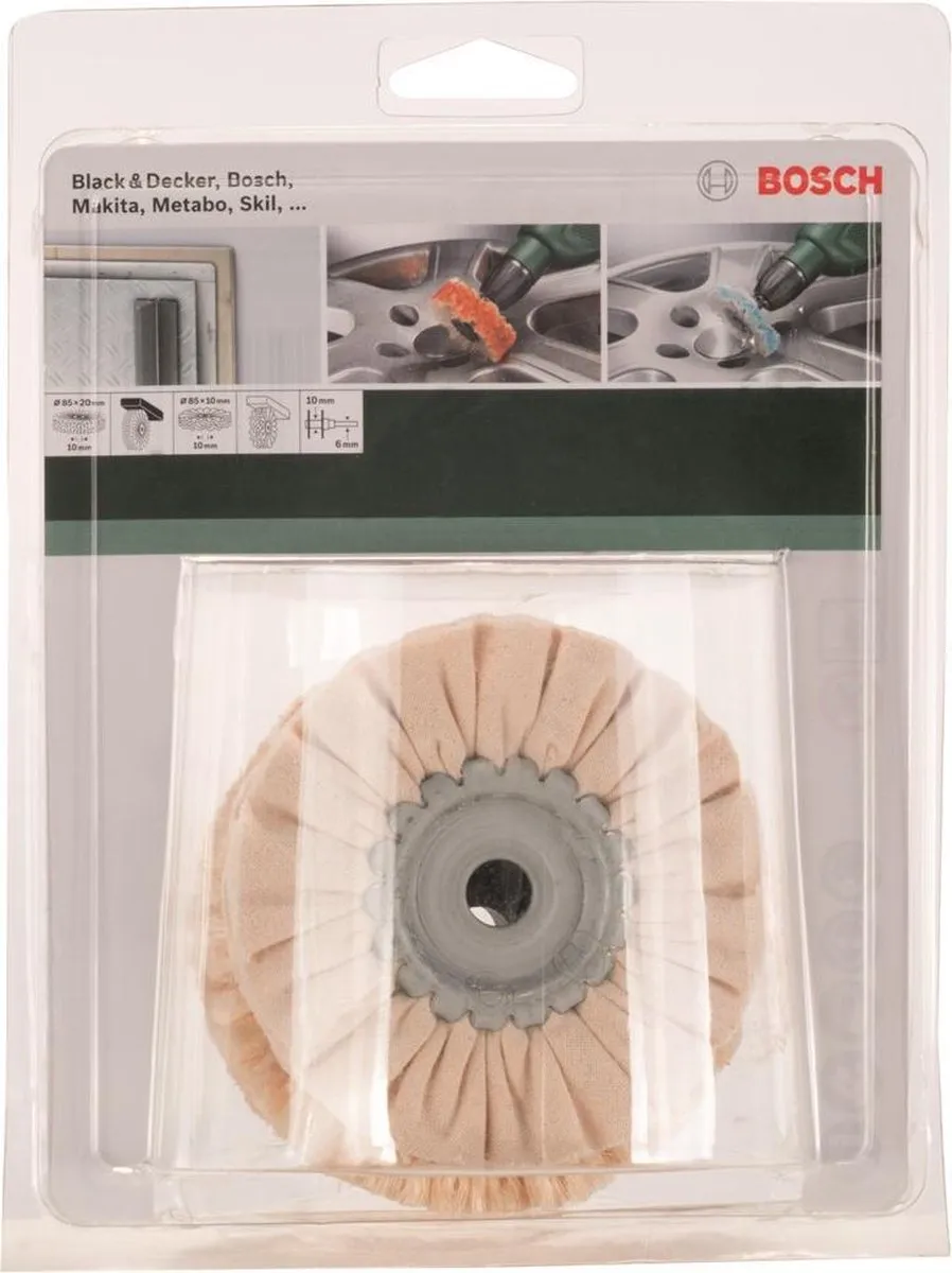 Bosch Polijstset 2-delig - 85mm - Metaal/Stof