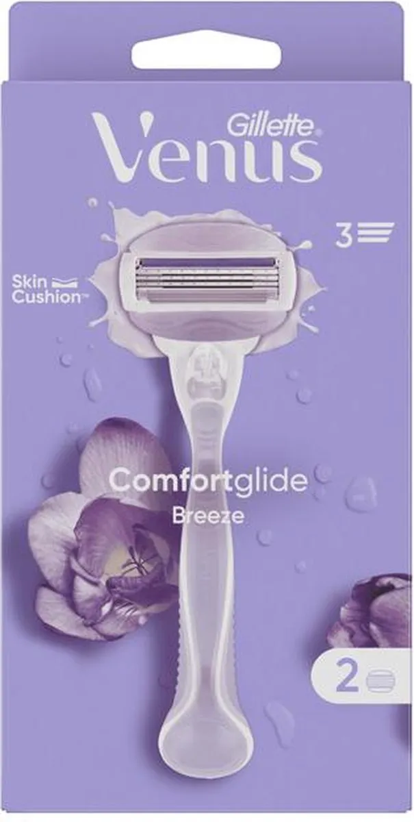 Gillette Venus Comfortglide Breeze Scheermes - 2 Stuks - 3 Bladen - Paars