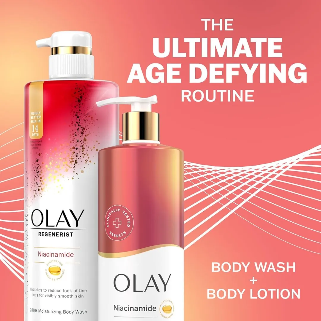 Olay - Age Defying & Hydrating Niacinamide Hand and Body Lotion - Veroudering Bestrijdende Lotion - 502ml