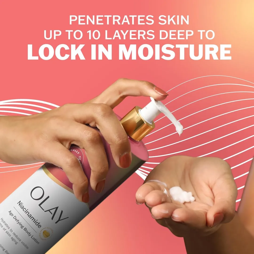 Olay - Age Defying & Hydrating Niacinamide Hand and Body Lotion - Veroudering Bestrijdende Lotion - 502ml