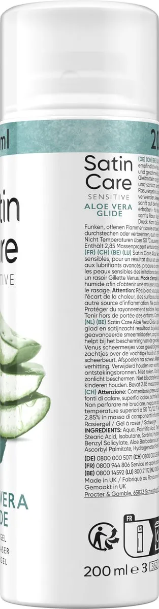 Gillette Venus Satin Care Scheergel Aloe Vera Glide - 6x200ml