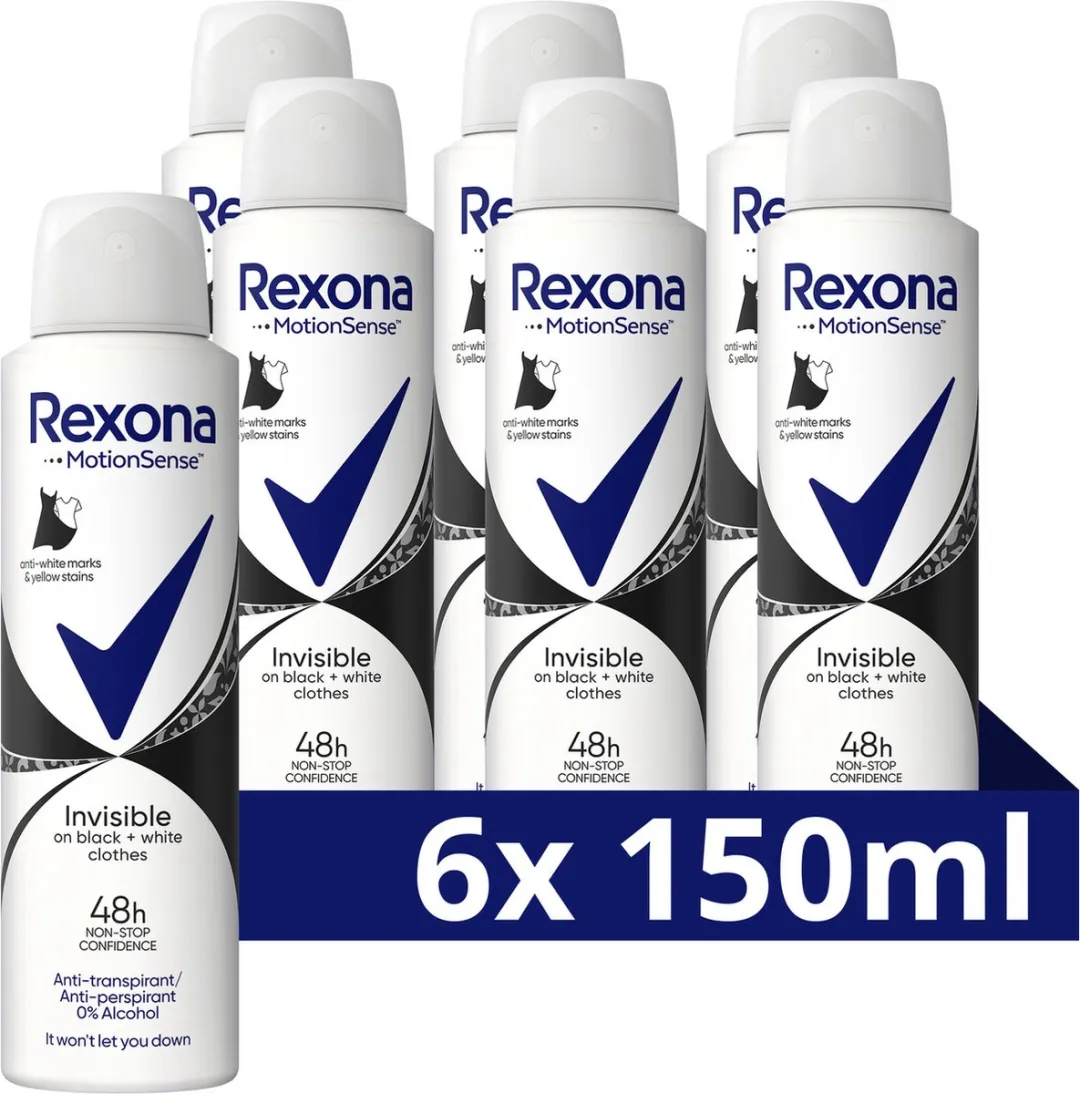 Rexona Women Anti-Transpirant Spray Invisible 6x150ml