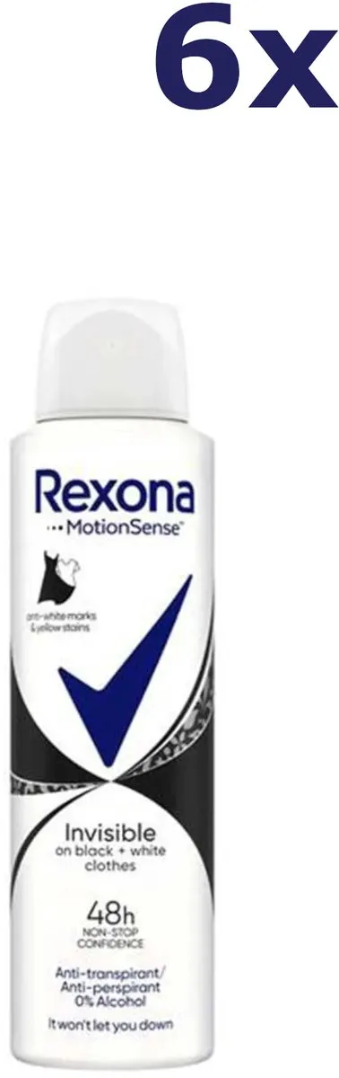 Rexona Women Anti-Transpirant Spray Invisible 6x150ml