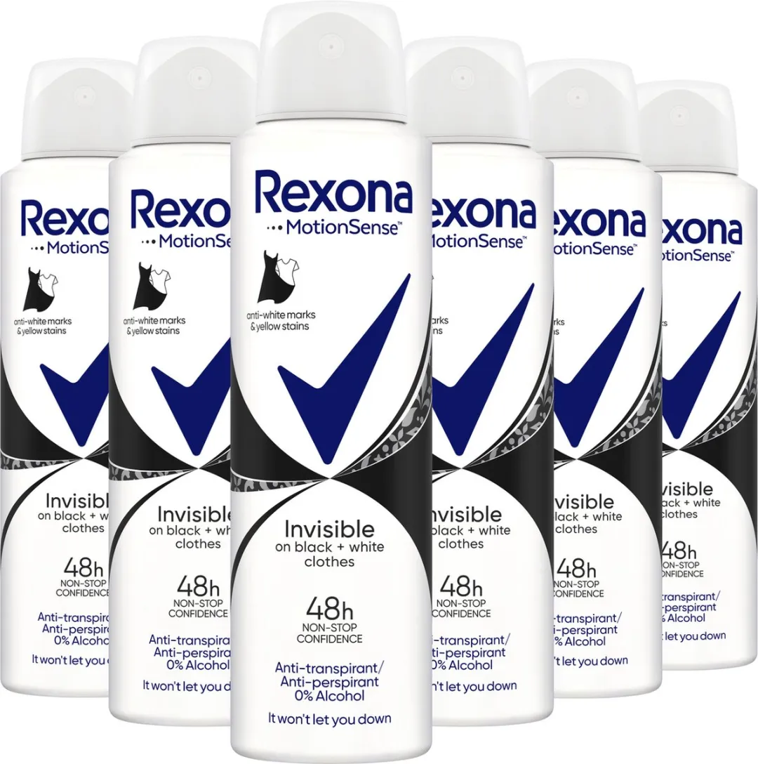 Rexona Women Anti-Transpirant Spray Invisible 6x150ml