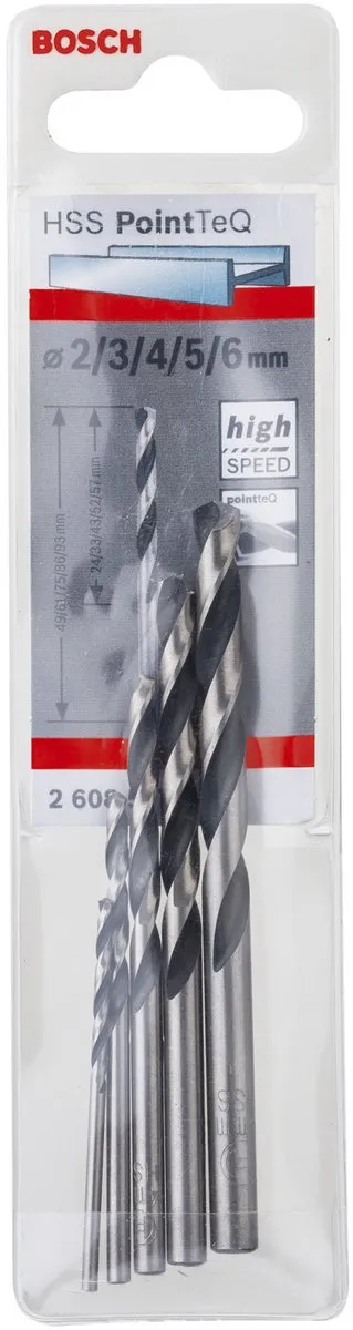 Bosch HSS PointTeQ Spiraalboor 5-delig - Metaal - 2-6mm