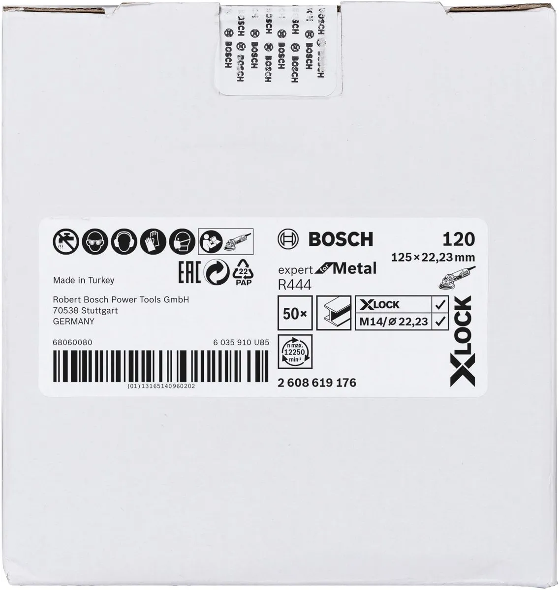 Bosch X-LOCK Vezelschijf 125mm K120 - 50x - Metaal