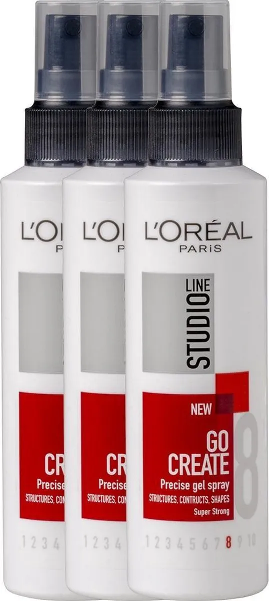 L'Oréal Paris Studio Line Go Create Fixatie Spray - 3x150ml