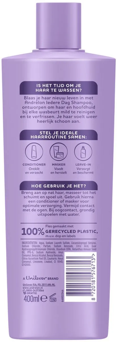 Andrélon Iedere Dag Shampoo 400ml - 4 Stuks