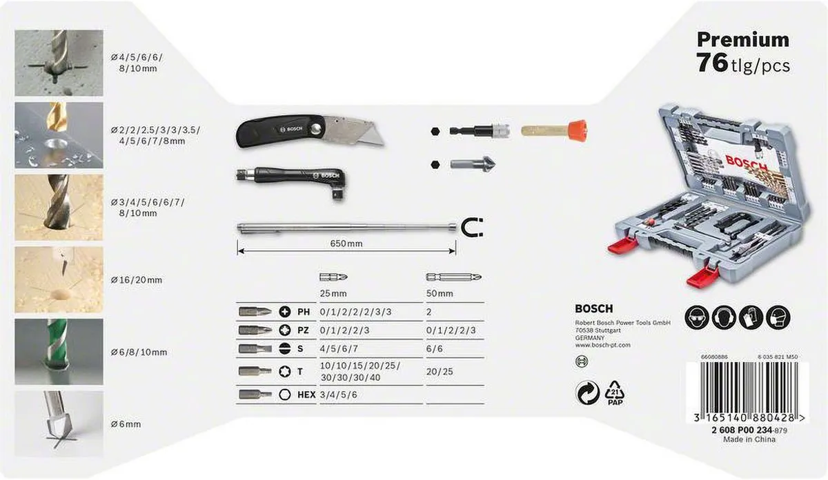 Bosch Premium V-Line Borenset 76-delig - 31 Stuks