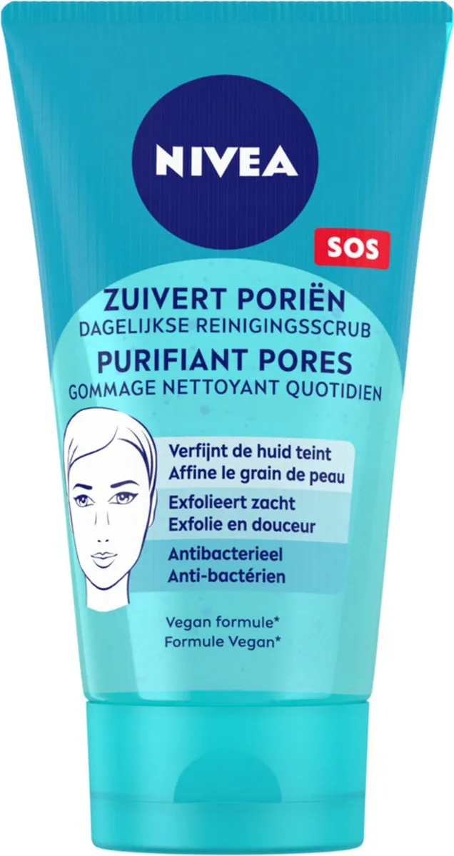 NIVEA Pure Effect Dagelijkse Reiniging Gezichtsscrub 6x150ml