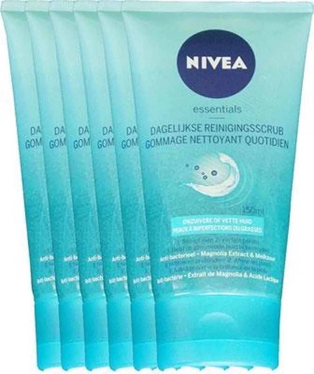 NIVEA Pure Effect Dagelijkse Reiniging Gezichtsscrub 6x150ml