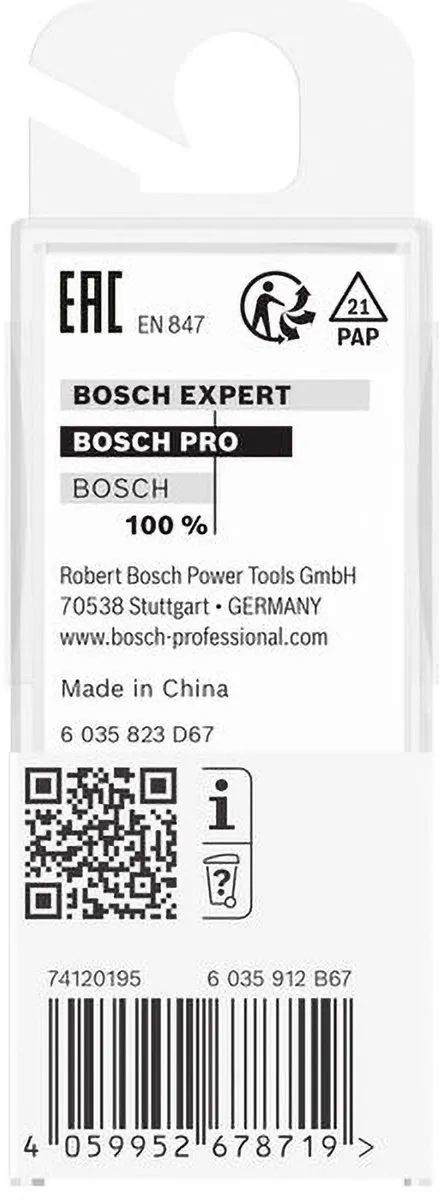 Bosch PRO Vlakfrees Ø6,35mm x 20mm - Hardhout/Hout