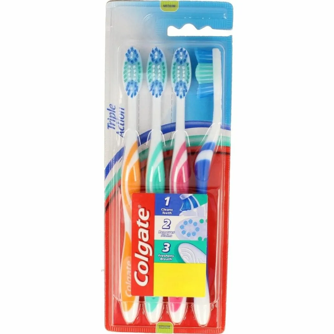 Colgate Triple Action Tandenborstels Medium - 10 Stuks