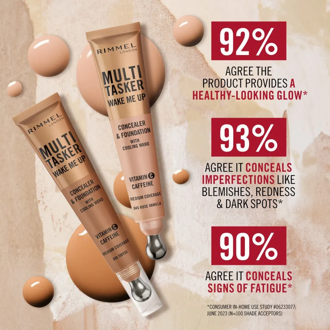 Rimmel London Multi-Tasker Wake Me Up Concealer & Foundation 055 Classic Beige - 20ml