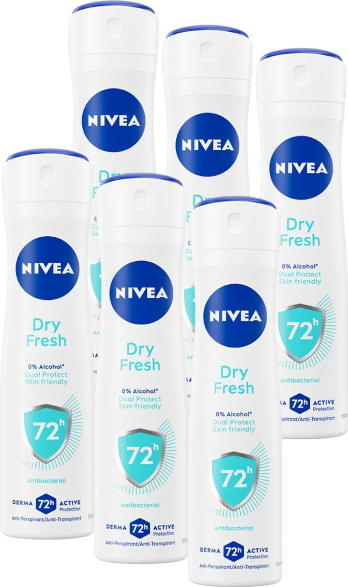 NIVEA Dry Fresh Deodorant Spray 6x150ml - 72u Bescherming