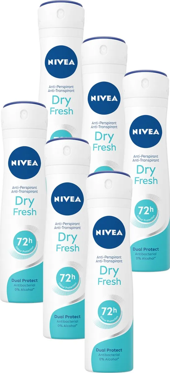 NIVEA Dry Fresh Deodorant Spray 6x150ml - 72u Bescherming