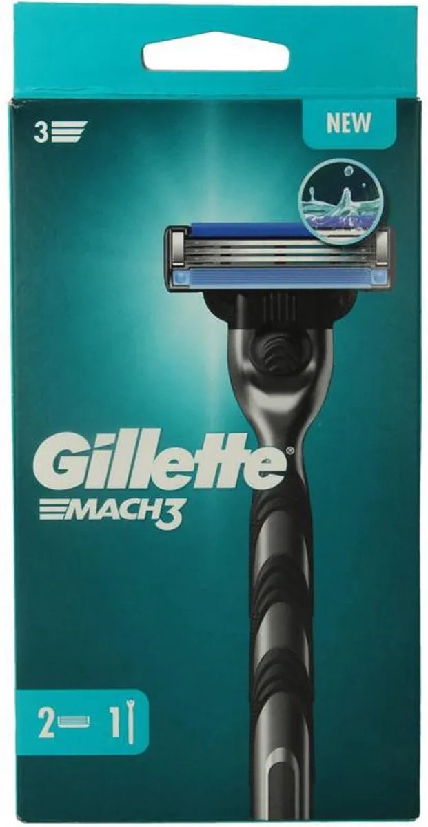 Gillette Mach3 Scheersysteem - 3 Bladen - 2 Stuks - Zwart