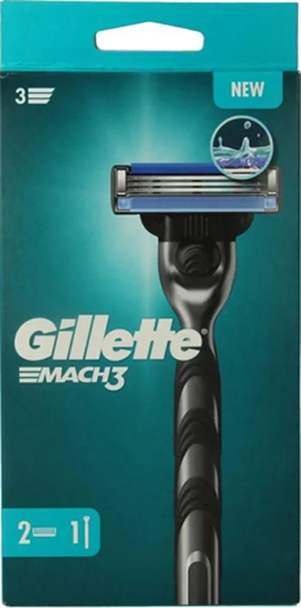 Gillette Mach3 Scheersysteem - 3 Bladen - 2 Stuks - Zwart