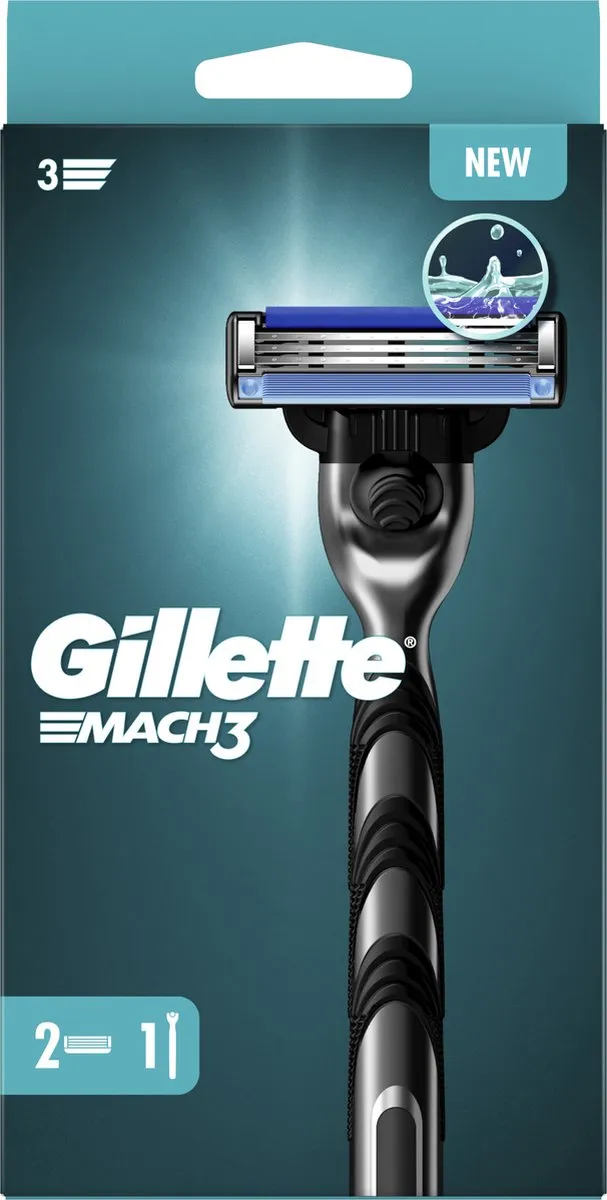 Gillette Mach3 Scheersysteem - 3 Bladen - 2 Stuks - Zwart