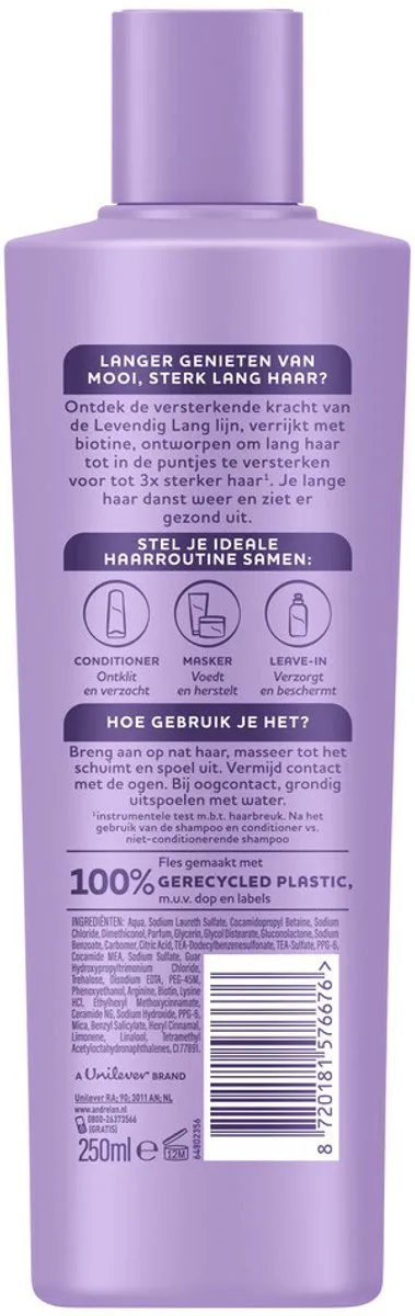 Andrélon Levendig Lang Shampoo Biotine 250ml - 6 Stuks