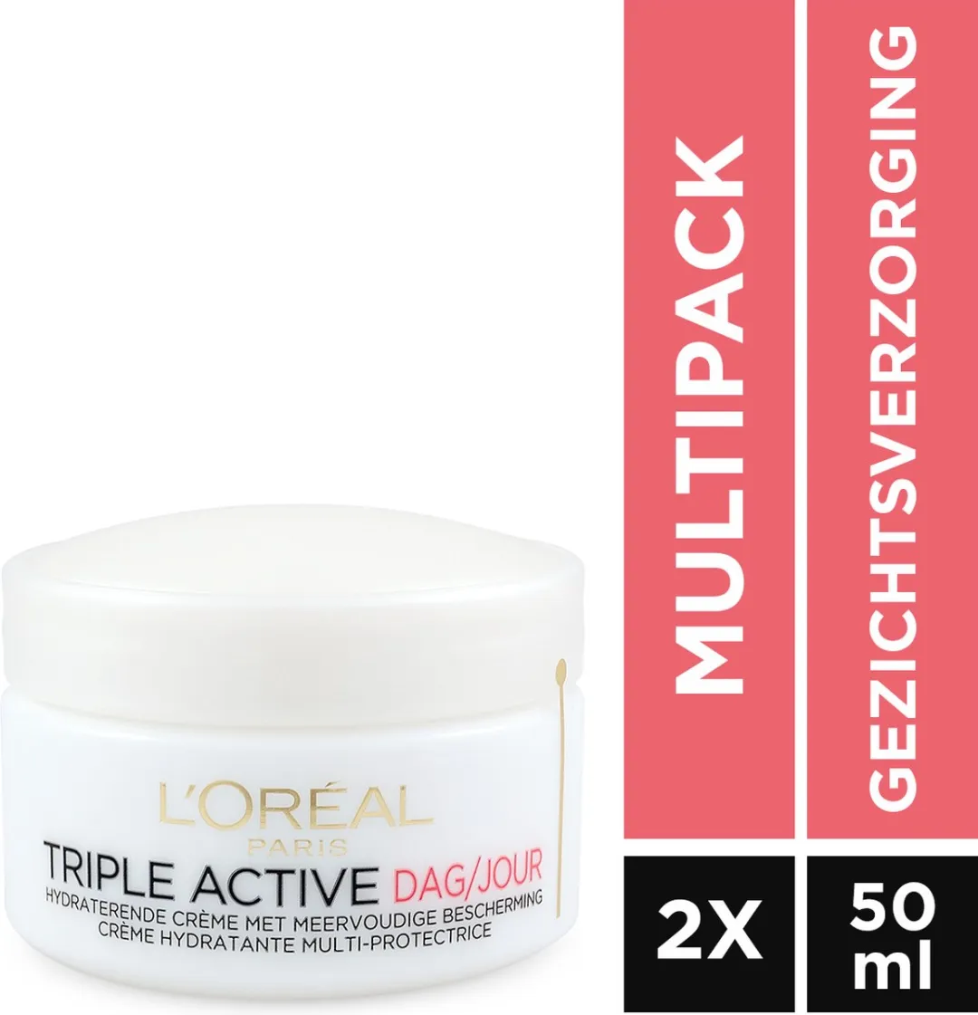 L'Oréal Paris Triple Active Dagcrème 50ml - 2 Stuks