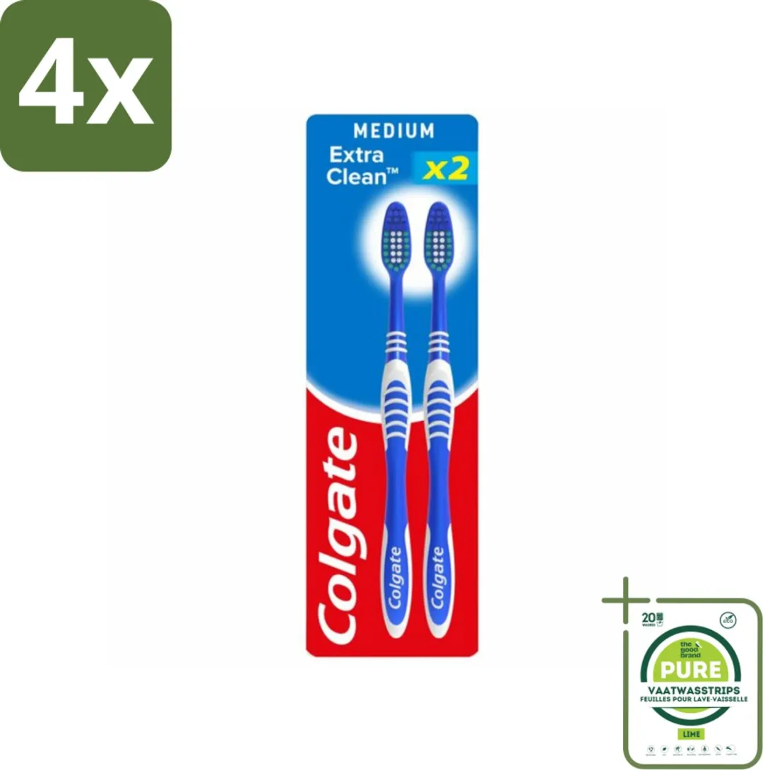 Colgate Extra Clean Duo Medium Tandenborstels