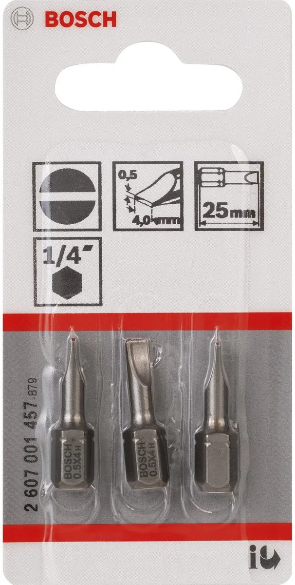 Bosch Bit Extra-hard S 0,5x4,0 2607001457 - 3 Stuks