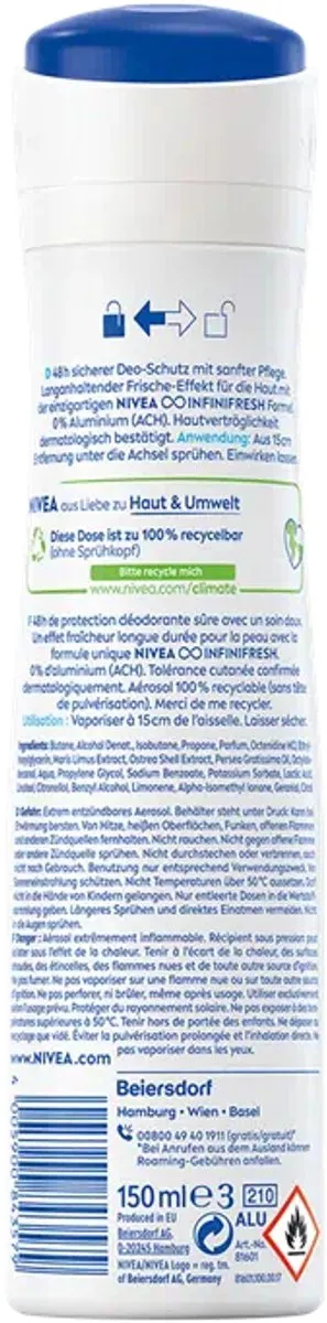 NIVEA Deodorant Spray Fresh Natural 150ml - 6 Stuks