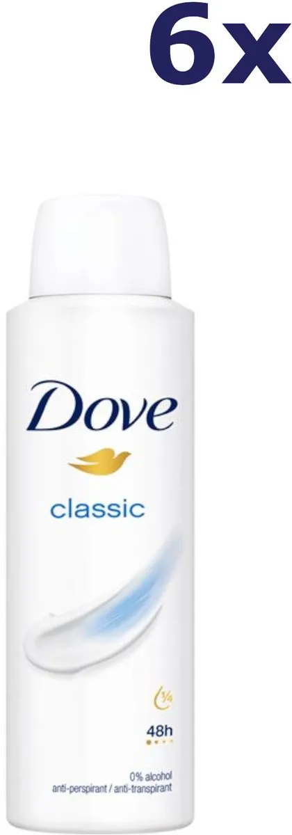 Dove Classic Deodorant Spray 150ml - 6 Stuks