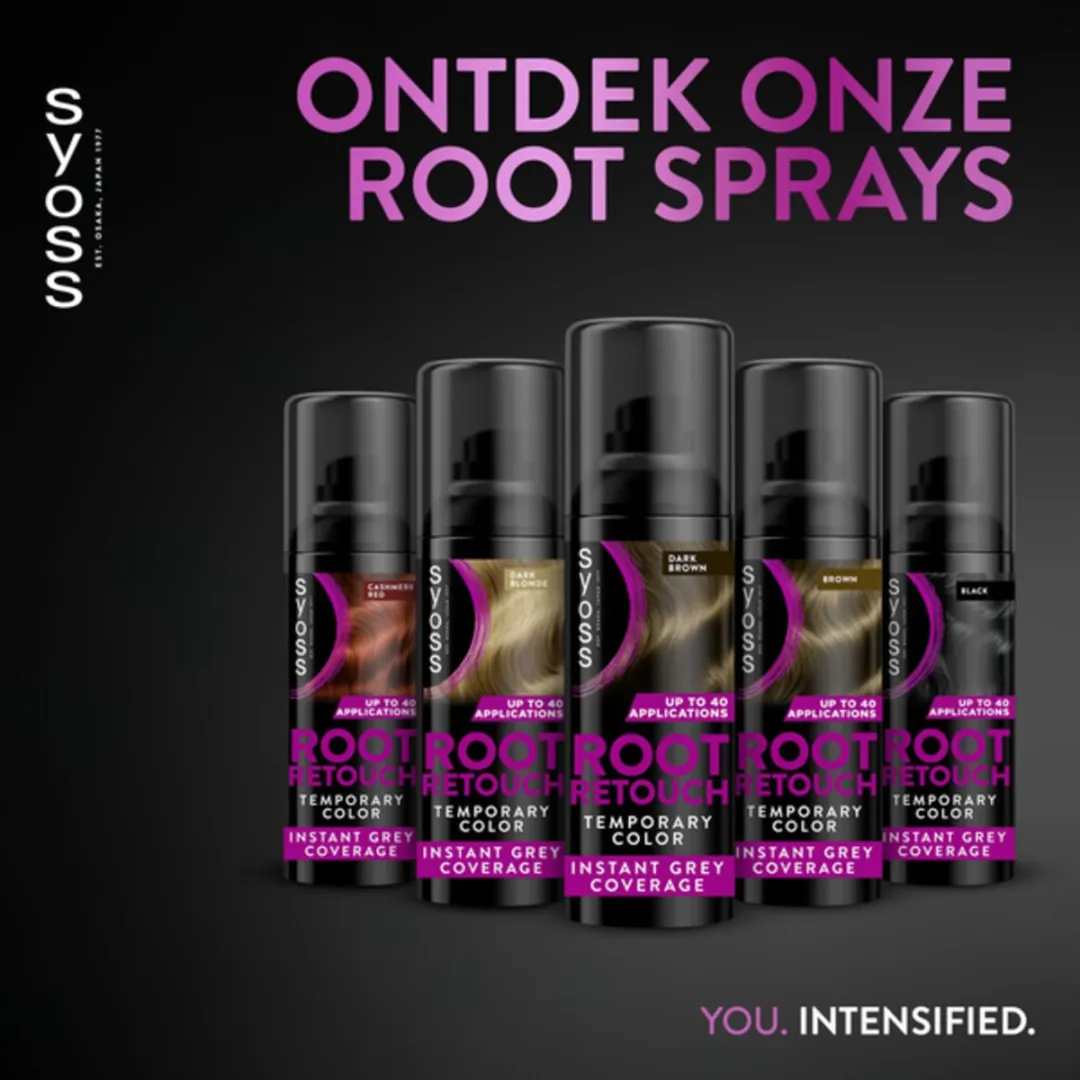 SYOSS Uitgroeispray Donkerbruin 345ml - 3 Stuks