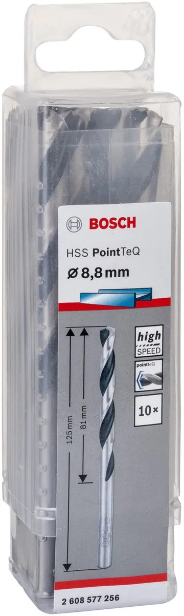 Bosch HSS PointTeQ DIN 338 8.8x81x125mm - 10 Stuks