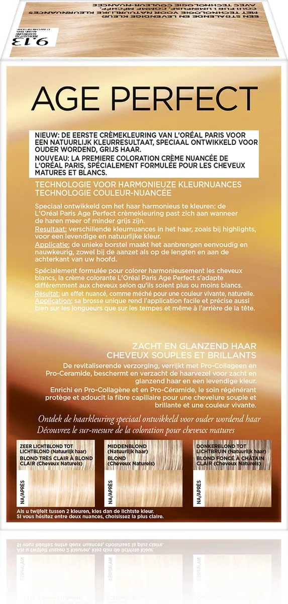 L'Oréal Paris Excellence Age Perfect 9.13 Haarverf - Zeer Licht As Goudblond