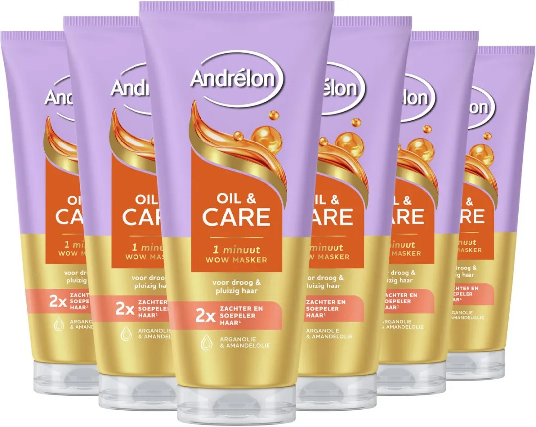Andrélon 1 Minuut WOW Haarmasker Oil & Care - 6x180ml