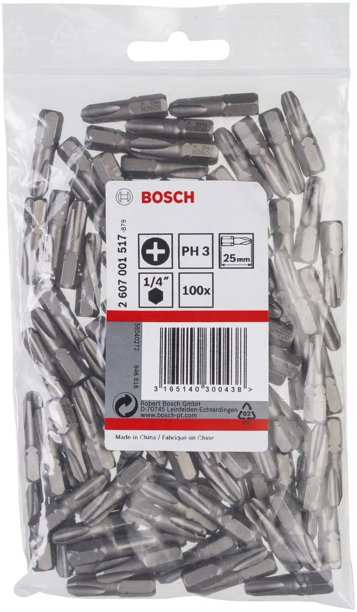 Bosch PH3 XH-TORS Metaalboormachinebits - 100 Stuks