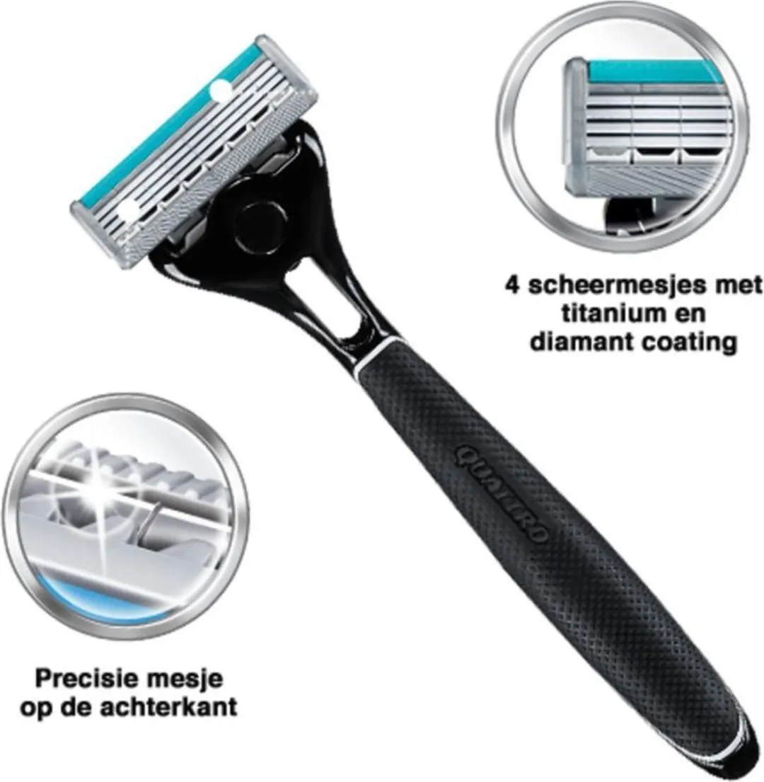 Wilkinson Sword Quattro Titanium Scheermesjes - 8 Stuks