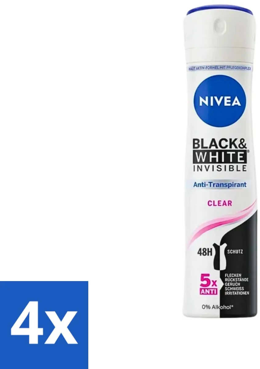 NIVEA Black & White Invisible Clear Deodorant Spray 150ml