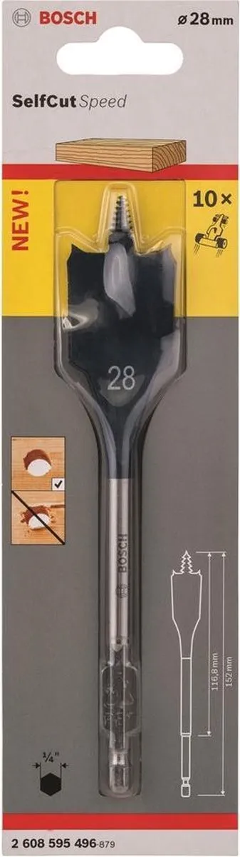 Bosch Speedborenset Self Cut Speed 28x152mm - Hout