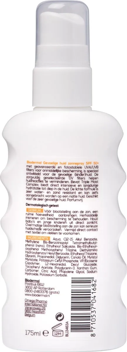 Biodermal Zonnebrandspray Gevoelige Huid SPF 30 175ml