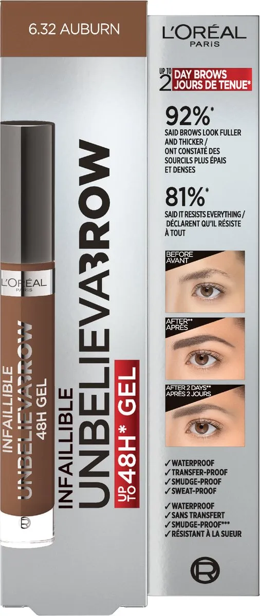 L'Oréal Paris Unbelieva Brow Wenkbrauwgel 3.4ml - Auburn