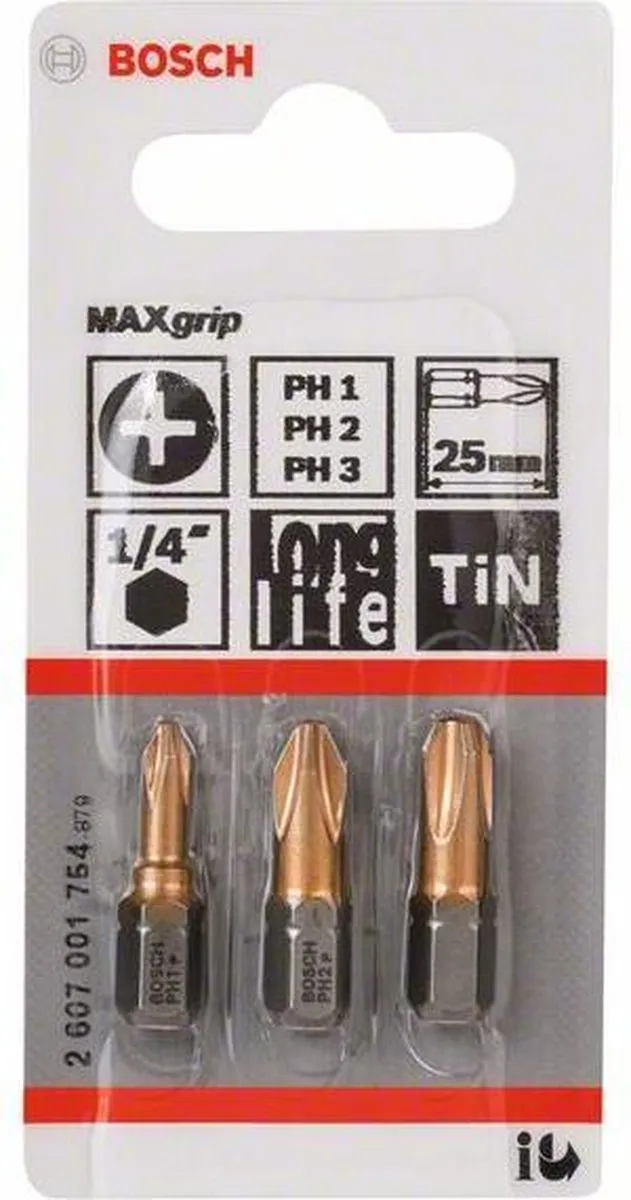 Bosch Max Grip PH Bitset 3-delig