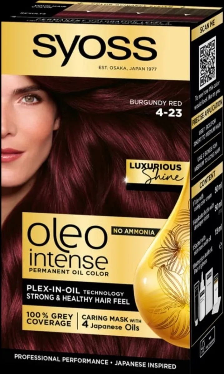 Syoss Oleo Intense Haarverf 4-23 Bordeaux Rood 115ml