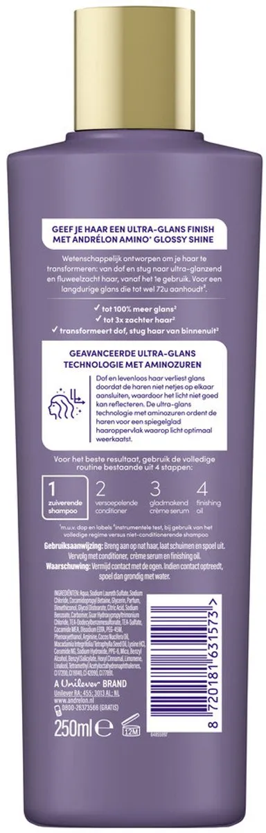 Andrélon Pro Care Amino+ Glossy Shine Shampoo 250ml - 3 Stuks
