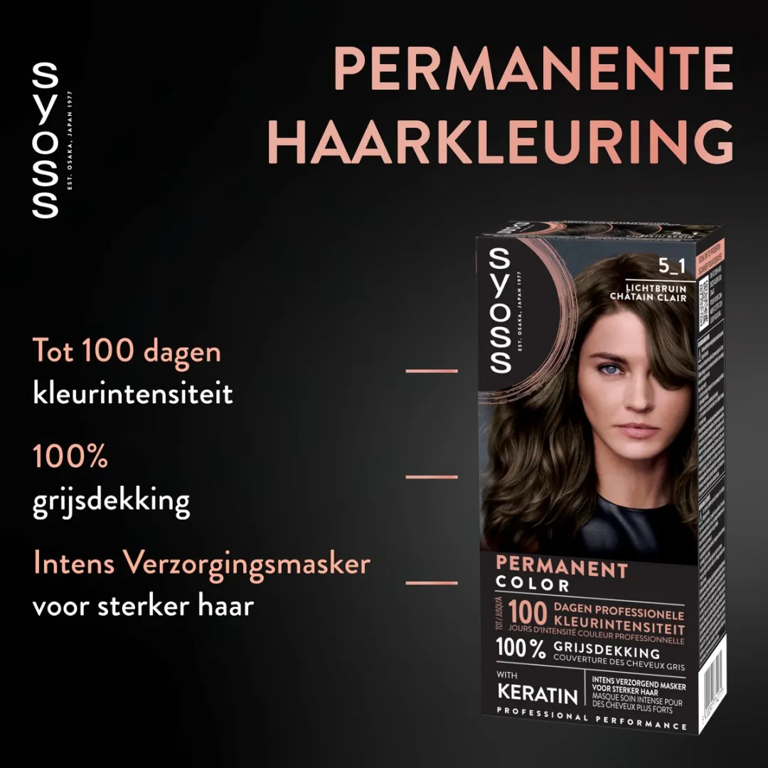 SYOSS Permanent Haarkleuring 5-1 Lichtbruin - 115ml