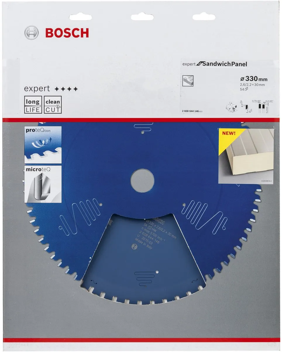 Bosch CIRKZB EXPERT SNDWPANL330X30X2.6/2.2X54 Zaagblad - 54 Tanden - Aluminium