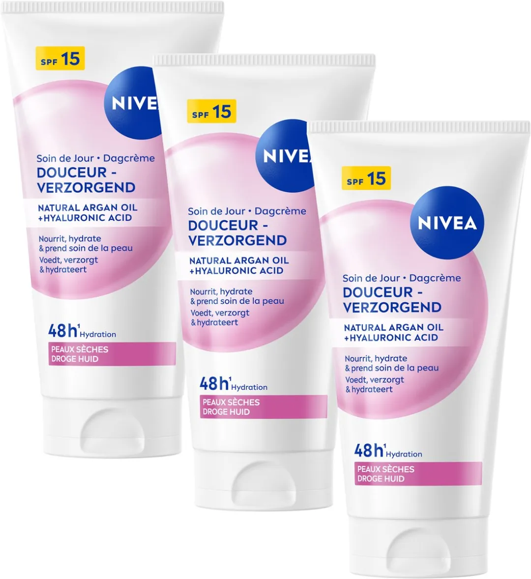 NIVEA Essentials Voedende Dagcrème SPF 15 - 3x50ml