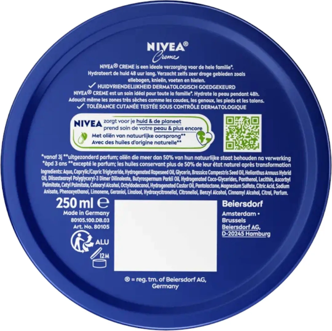 NIVEA Crème Blik 3x250ml - 750ml - 48U Hydratatie