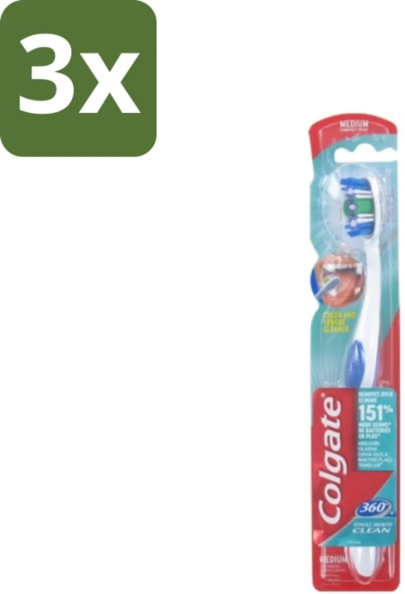 Colgate 360 Whole Mouth Clean Medium Tandenborstel